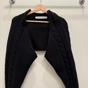 Black Open Front Cardigan